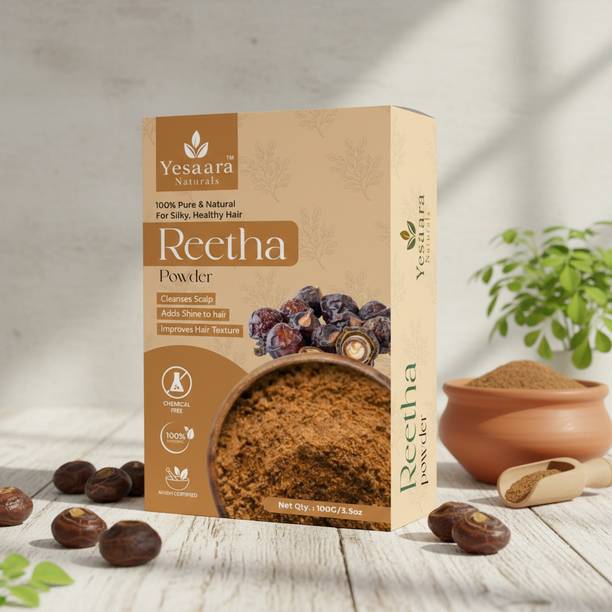 Yesaara Naturals Pure Herbal Reetha 100g for Scalp Cleaning and Skin Detox Wash