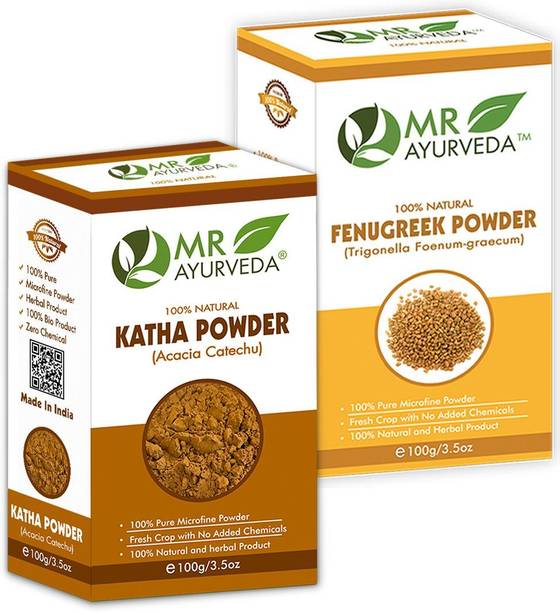 MR Ayurveda Katha Powder and Fenugreek Powder - Set of 2