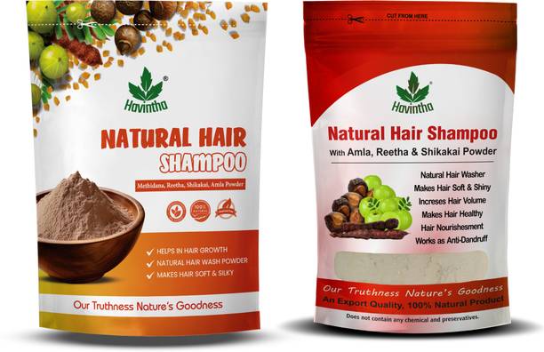 Havintha Amla Reetha Shikakai And Amla Reetha Shikakai Methidana Shampoo Powder (227g+227g) for Hair