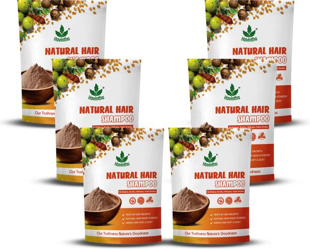 Havintha Natural Amla Reetha Shikakai Methi Dana Shampoo Powder (Advance Shampoo) Pack of 6
