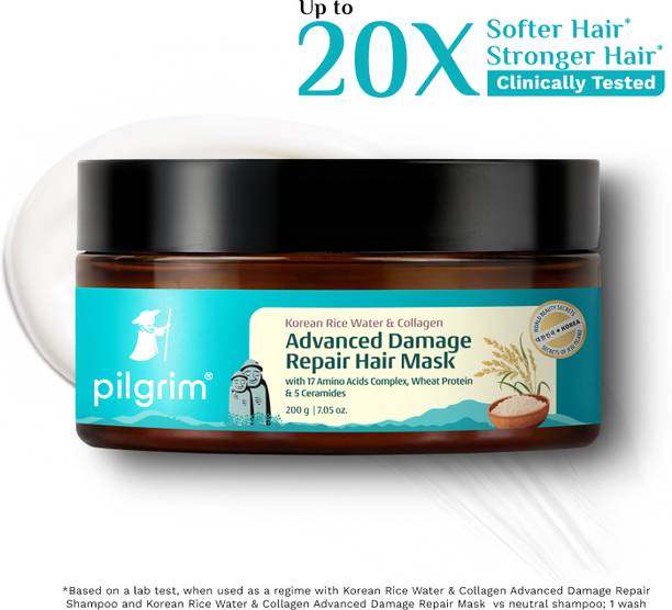 Pilgrim Korean Rice Water & Collagen Advanced Damage Repair Hair Mask|Prevents Breakage