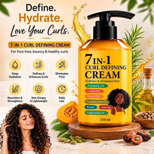 FLIXY Seven in One Curl Defining Cream for Curly & Wavy Hair | Anti Frizz Hair