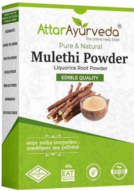 Attar Ayurveda Pure & Natural Mulethi Powder For Skin Whitening, Licorice Powder For Body, Skin and Hair, (200gm)