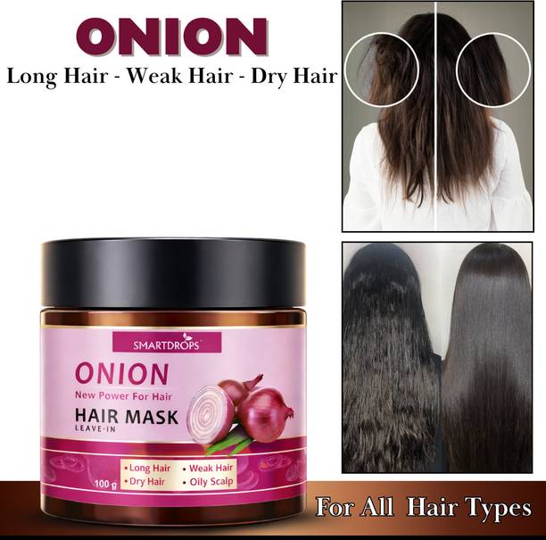 smartdrops Red Onion Mask with Almand oil & Aeloe vera for Anti Hair Loss & Hair Regrowth