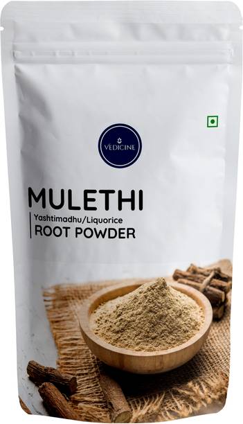 VEDICINE Bio Organic Mulethi Powder For Hair pack (Glycyrrhiza glabra/ Licorice Root)