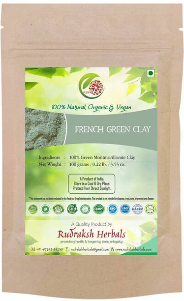 RUDRAKSHHERBALS French Green Clay 100% Montmorillonite Powder