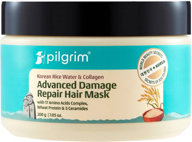 Pilgrim Korean Rice Water & Collagen Advanced Damage Repair Hair Mask|Prevents Breakage