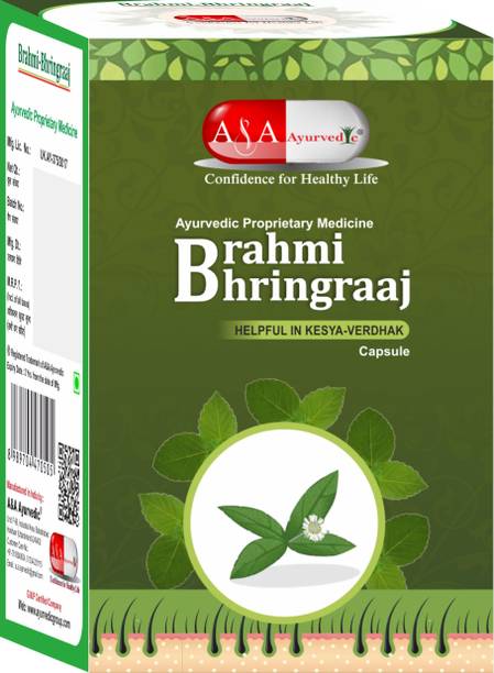A&A Ayurvedic Brahmi-Bhringraj Capsule for Healthy Hair l Control hair Damage l