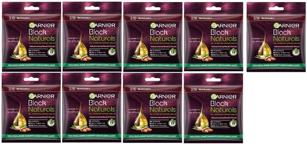 Garnier Men Hair Colouring Crème 100% Grey Coverage and Increased (PACK OF 9) , BURGUNDY 3.16