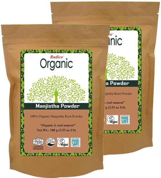 Radico Organic Manjishtha Powder - 100% Organic, Natural Herbs For Soft,Pack of 2