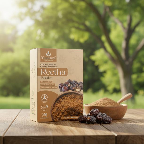 Yesaara Naturals Pure Soapnut Reetha 100g Box for Hair Cleaning and Skin Refresh