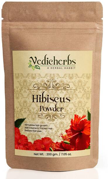 वैदिकहर्ब्स Hibiscus Powder for Hair Growth, Glowing Skin, Thicker Hair, Reduce Hair Loss