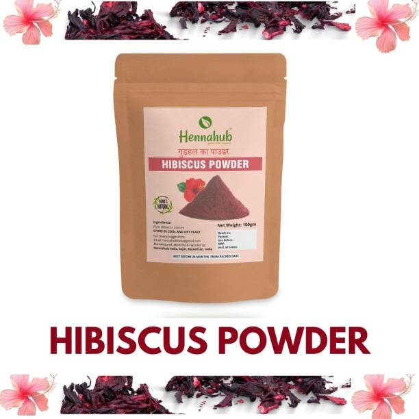 HENNAHUB organic Hibiscus powder for hair care and Hair Care