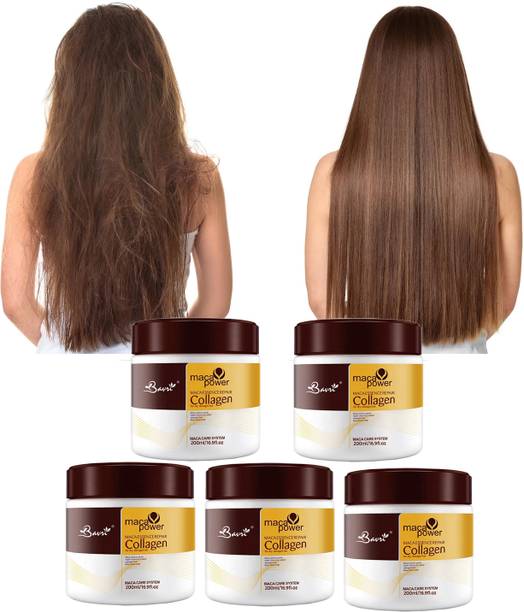 bavri Collagen Hair Mask For Smoothening Hair & Damage Repair of Dry Damaged (5 pcs)