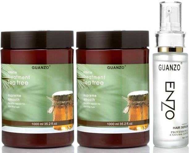 GUANZO Tea Tree Hair Cream (Pack of 2) with Hair Serum Free