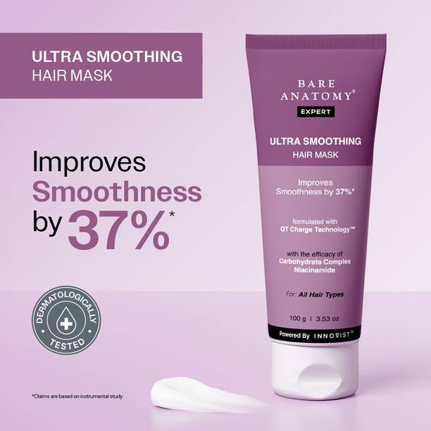 BARE ANATOMY Ultra Smoothing Hair Mask for Dry, Frizzy & Rough Hair | Adds Softness & Shine