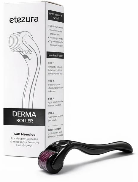 etezura Derma Roller 540 Titanium Microneedles,Derma Roller 0.5mm, Skin Care