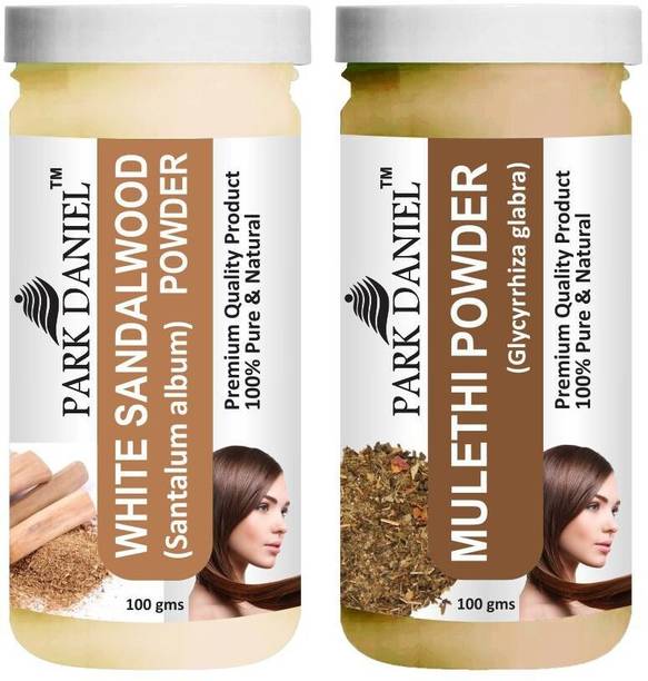 PARK DANIEL Natural White Sandalwood Powder & Mulethi Powder Combo Pack of 2 Jars of 100 gms(200 gms)