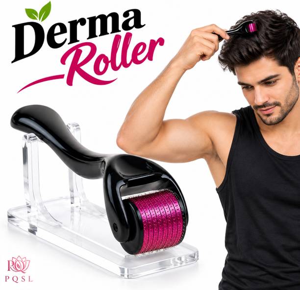PQSL Derma Roller for Hair Growth | 540 Chromium Needles|0.5 mm roller Hair Fall