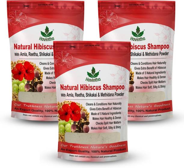 Havintha Natural Amla Reetha Shikakai Methidana And Hibiscus Powder Shampoo