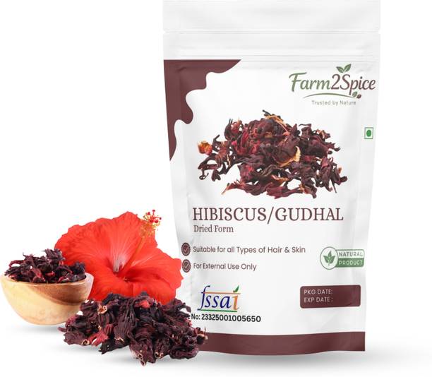 Farm2Spice Raw Dried Hibiscus Flower (Gudhal Ka Phool) for Hair Growth, Hair Fall Control