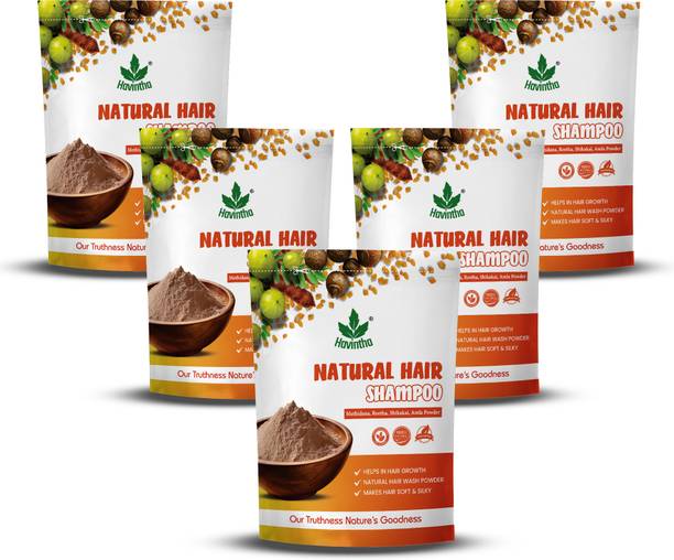 Havintha Natural Hair Shampoo with Amla, Reetha, Shikakai and Methi dana ( Pack of 5 )