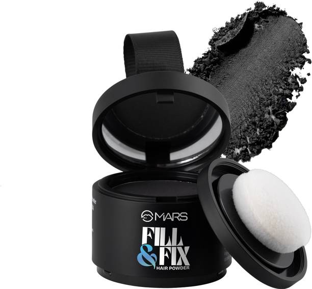 MARS Fill & Fix Instant Hair Cover Up Powder with Mirror & Puff , BLACK