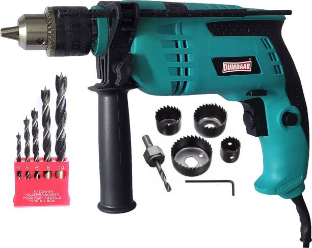 DUMDAAR 6 Month Warranty 900W 13mm Electric Impact Drill machine with 5pc Wood &amp; 6pc Hole saw set Rotary Hammer Drill