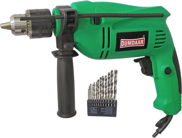DUMDAAR 700w 13mm Electric Impact Drill Machine Variable Speed with Left right Rotation and 13pc HSS bit Rotary Hammer Drill