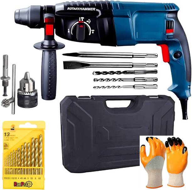 RanPra Heavy-Duty 1200 W 26mm Rotary Hammer Drill Power & Hand Tool Kit