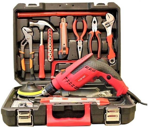 FOSTER FK-5513 4 in 1 Tool Kit | Drill Machine |Polisher| Marble Cutter | Angle Grinder Power & Hand Tool Kit