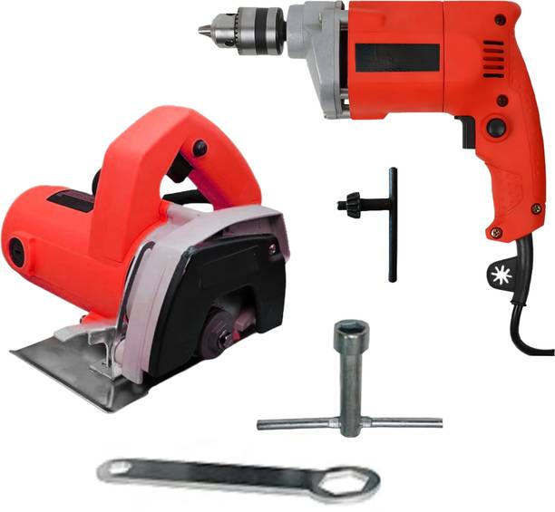 RanPra COMBO OF 4INCH MARBLE CUTTER MACHINE | 10MM DRILL MACHINE | HEAVY DUTY COMBO Hammer Drill