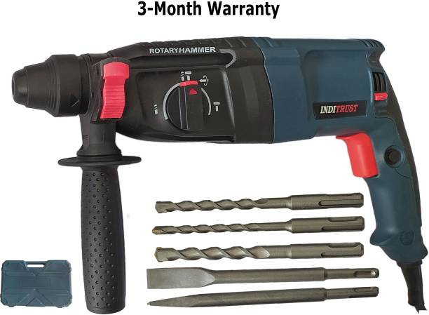 Qualigen 6-Month Warranty 26mm 900W reversible rotary hammer drill machine SDS plus with 3 mode operation bits and carrying box Rotary Hammer Drill (26 mm Chuck Size, 900 W) Hammer Drill
