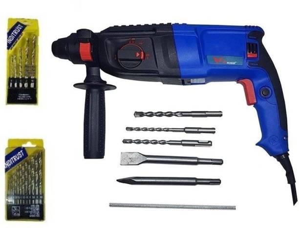 Qualigen 26mm 900W reversible rotary hammer machine Yi-king 2-26 RE with 5 bits 5pc masonry and 13pc HSS drill set Rotary Hammer Drill