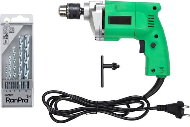 RanPra 10MM DRILL MACHINE WITH 5 DRILL BIT SET WITH HIGH QUALITY OF Hammer Drill