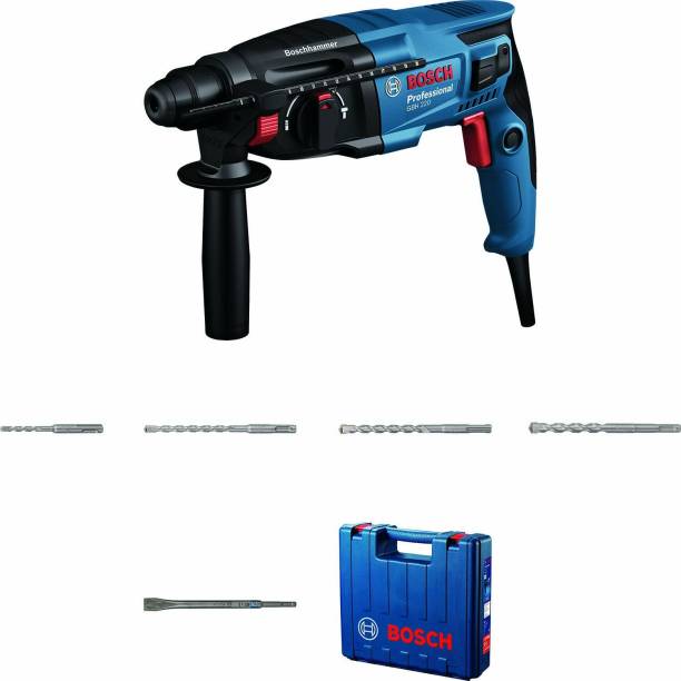 BOSCH GBH 220 KIT with (SDS Plus Drill bits + SDS Chisel) Professional Corded Electric Rotary Hammer Drill