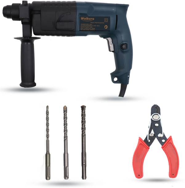 Walkers WKCB329M1 All Purpose 20mm Hammer Impact Drill Machine Forward/Reverse Rotation with 3 Bits for Making Holes in Metal/Wood/Concrete Hammer Drill WKCB329M1 Hammer Drill