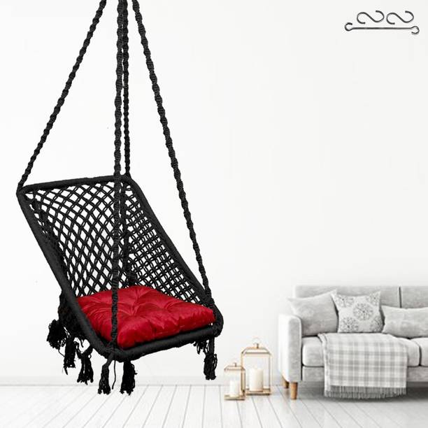Patiofy Square Shape Wooden Swing Chair/Swing for Adults/Swing for Adults Outdoor Wooden Cotton Large Swing