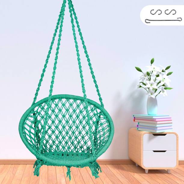 Patiofy Swing/ Swing for Adults/ Wooden Swing/ Wooden Swing Chair/ Hammock Swing/ Jhula Cotton Large Swing