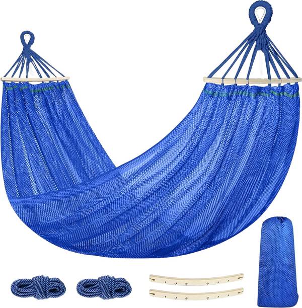Fancyku Outdoor Hammock for Adult Kids Ice Silk Nylon Breathable Mesh Hammock 190x130cm Nylon Hammock