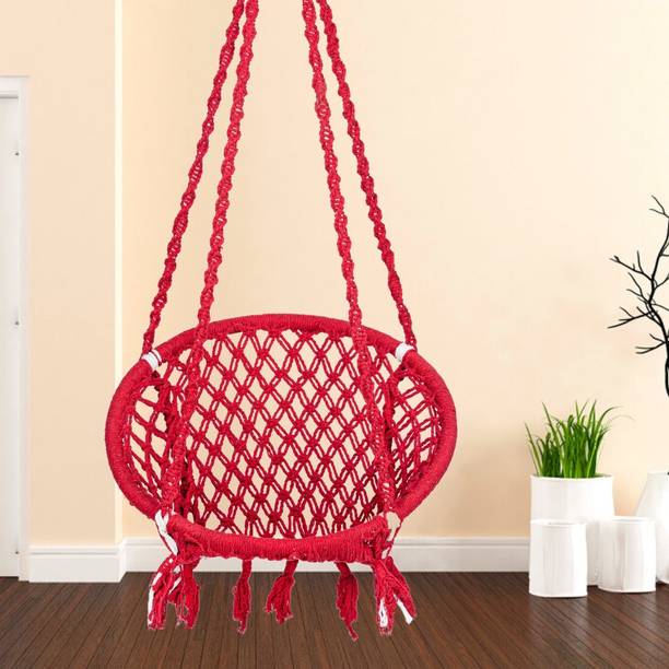 Patiofy Wooden Swing Chair/ Jhula Indoor/ Swing for Home/Swing for Adults Outdoor Wooden Cotton Large Swing