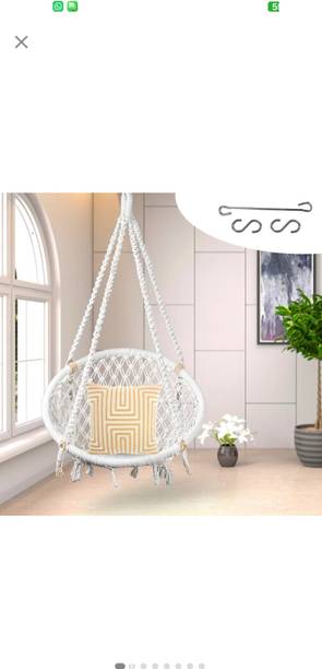 ROOPSE Yash Decorss premium macrame C-shape swing chair Bamboo Large Swing