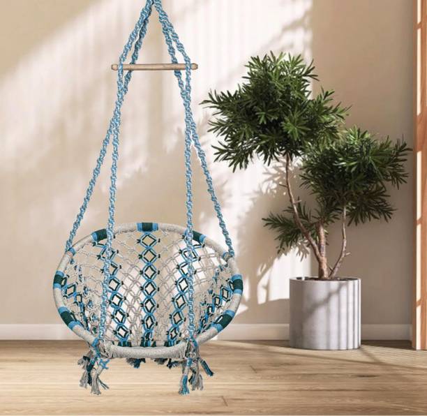 behesht Wooden Swing Chair/ Jhula Indoor/ Swing for Home/Swing for Adults Outdoor Wooden Cotton Foot Hammock
