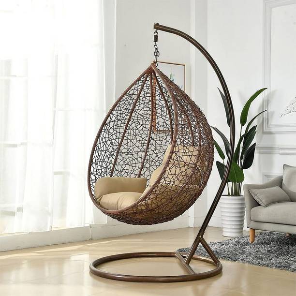 duzo Jhula Hanging Swing Chair With Stand for Adult Balcony Steel Hammock
