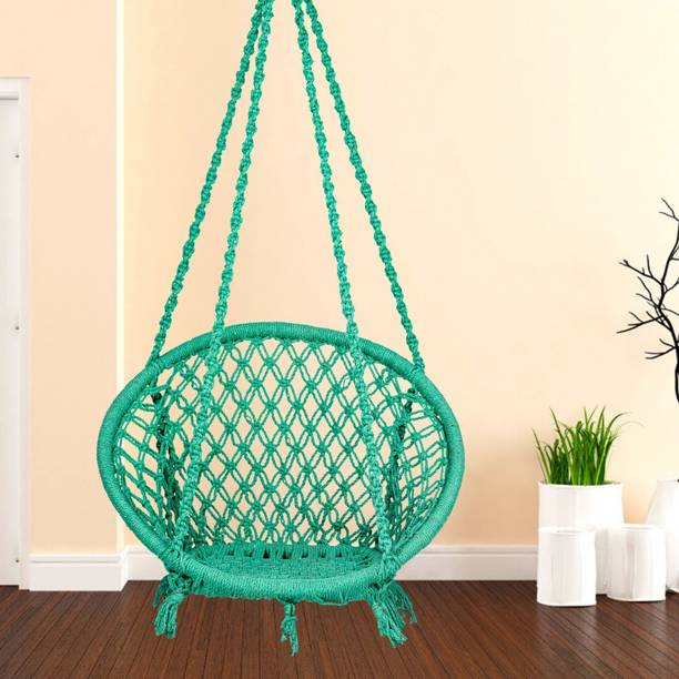 Patiofy Wooden Swing Chair/ Jhula Indoor/ Swing for Home/Swing for Adults Outdoor Wooden Cotton Large Swing