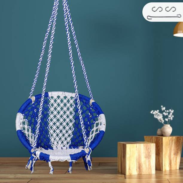 Patiofy Wooden Swing Chair/ Jhula Indoor/ Swing for Home/Swing for Adults Outdoor Wooden Cotton Large Swing