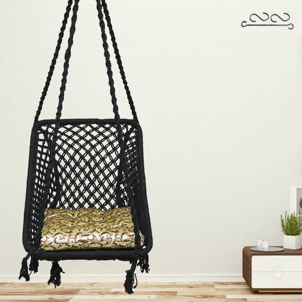 Patiofy Square Shape Wooden Swing Chair/Swing for Adults/Swing for Adults Outdoor Wooden Cotton Large Swing