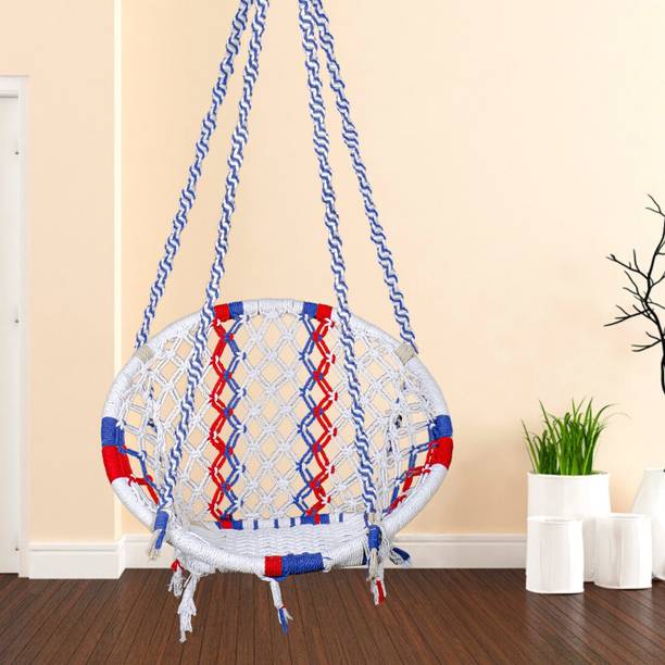 Patiofy Wooden Swing Chair/ Jhula Indoor/ Swing for Home/Swing for Adults Outdoor Wooden Cotton Large Swing
