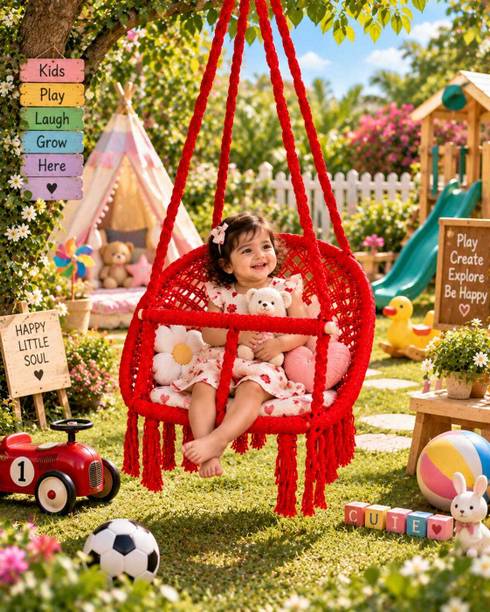 krishnaswing Cotton Hammock Hanging Swing Chair for Garden & Balcony Cotton Small Swing
