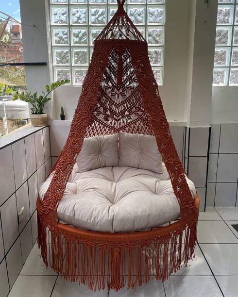SN Handicrafts Beautiful Hanging Macrame Hammock Swing Chair Without Cushion For Adult Cotton Large Swing